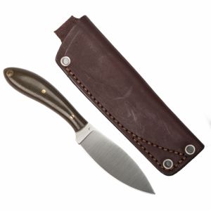 LT Wright Knives Small Northern Hunter - AEB-L Steel - Flat Grind - Green Polished Micarta img3